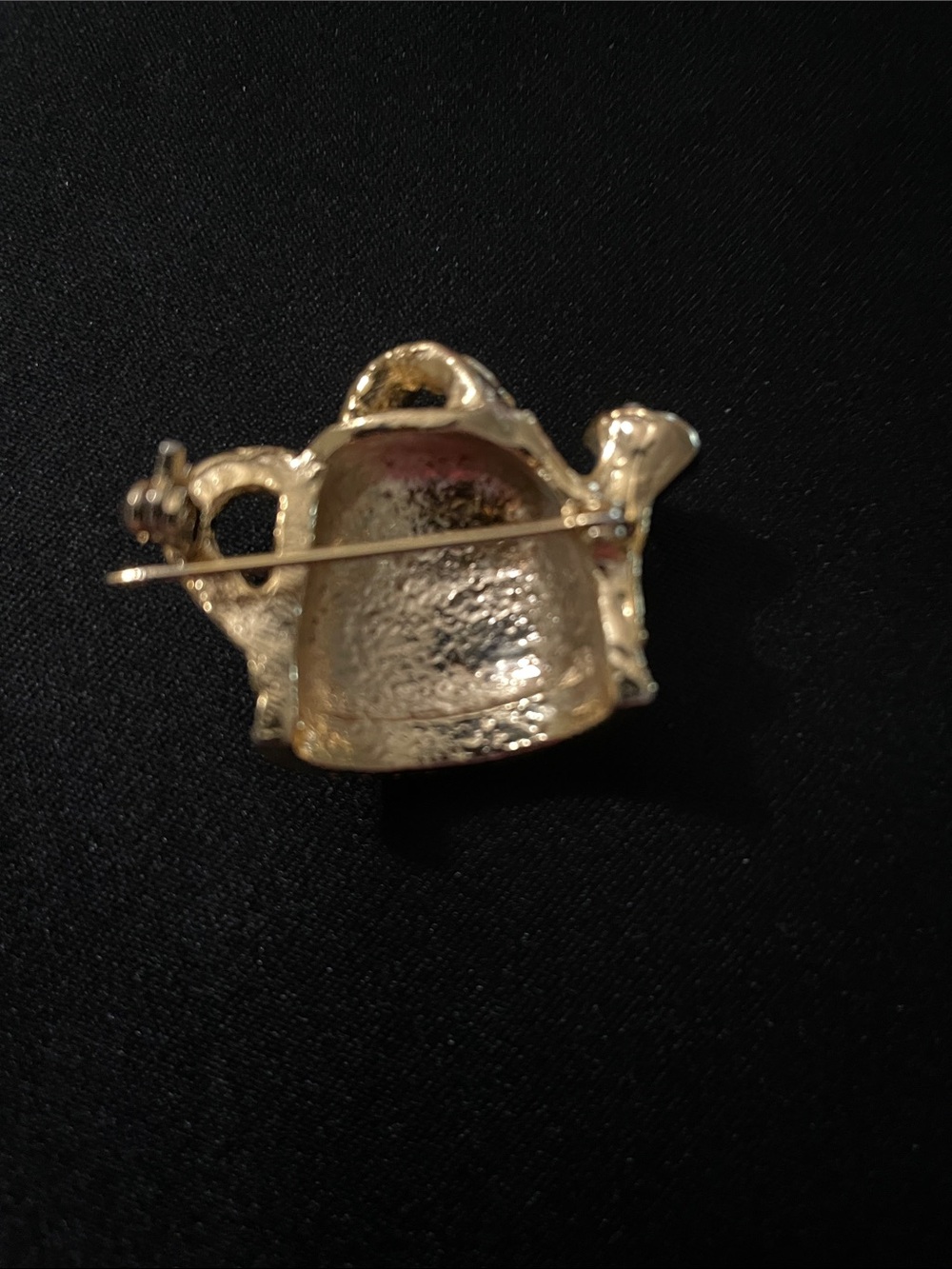 Source Unknown Blue and Green Striped Watering Can Brooch with Rhinestones - Picture 4 of 8